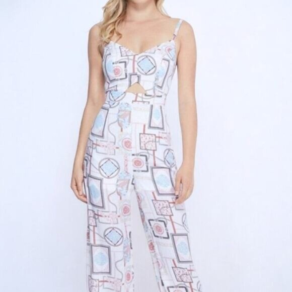 Guess‎ Soliana Printed Wide Leg Jumpsuit - Size Small - Picture 1 of 12